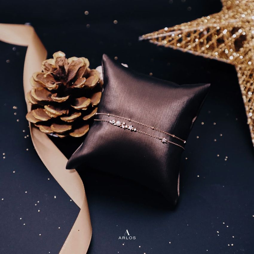 L'amour 星星珍珠手鏈 (玫瑰金)