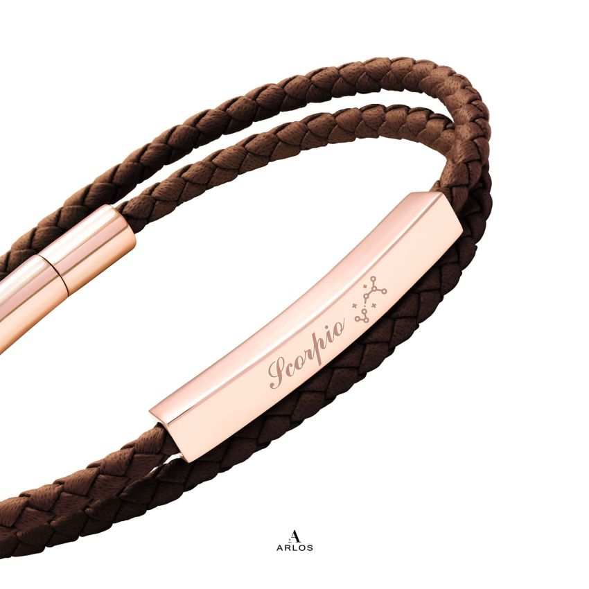 Le Tien 雙層皮革手環 (深棕色)