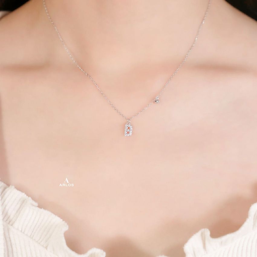 Trésor 字母 [ B ] 頸鏈 (白金色)