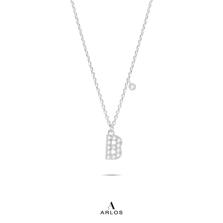 Trésor 字母 [ B ] 頸鏈 (白金色)