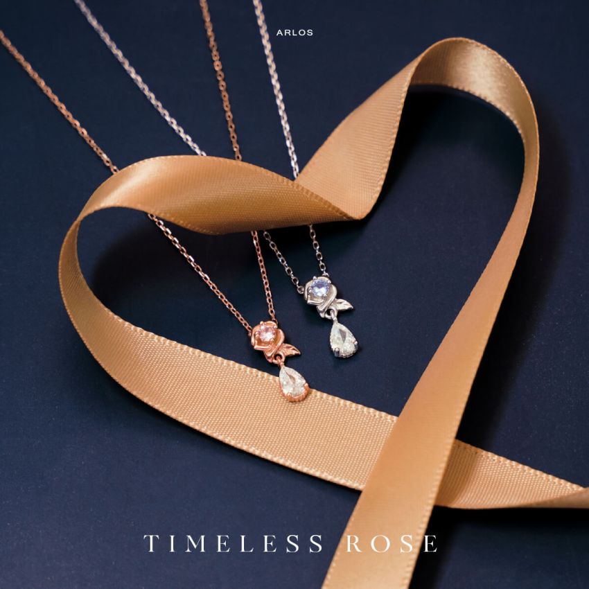 L'amour 永恆玫瑰綻放頸鏈 (玫瑰金)