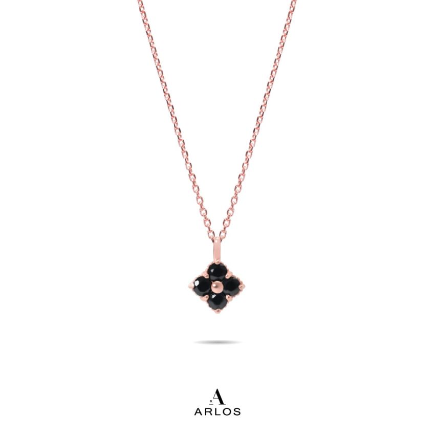 La Joie 尖晶石四葉草頸鏈 (玫瑰金)