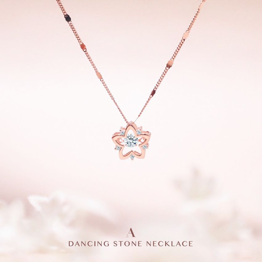 夢幻星星跳動頸鏈 (玫瑰金)