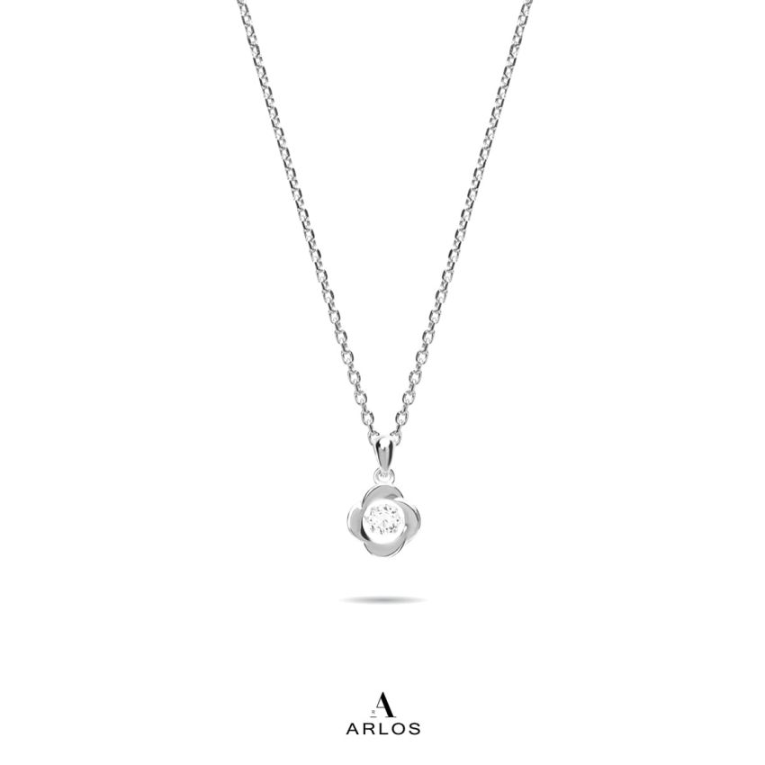 幸運四葉草跳動頸鏈 (白金色)