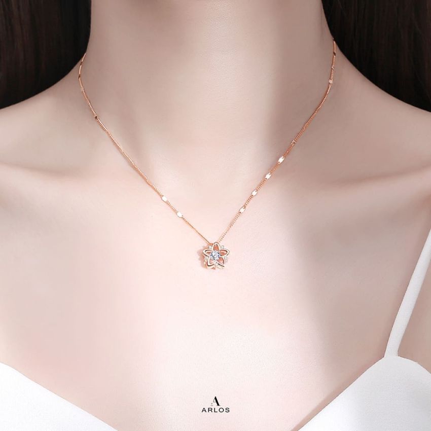 夢幻星星跳動頸鏈 (白金色)