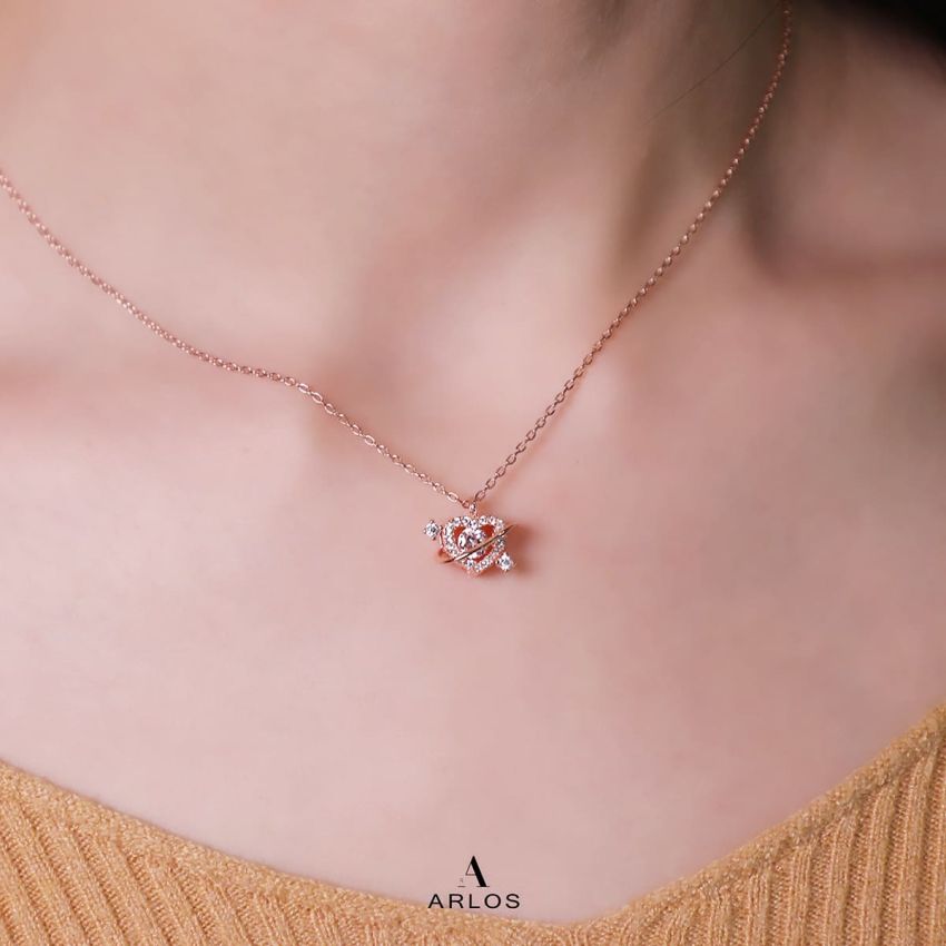 繁星心願跳動頸鏈 (玫瑰金)