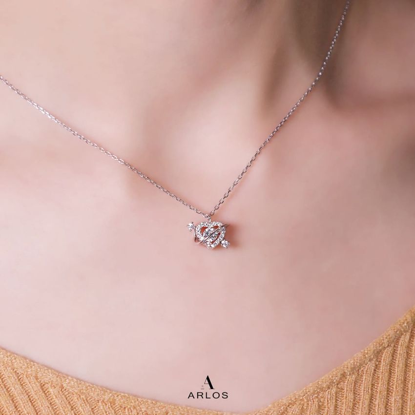 繁星心願跳動頸鏈 (白金色)