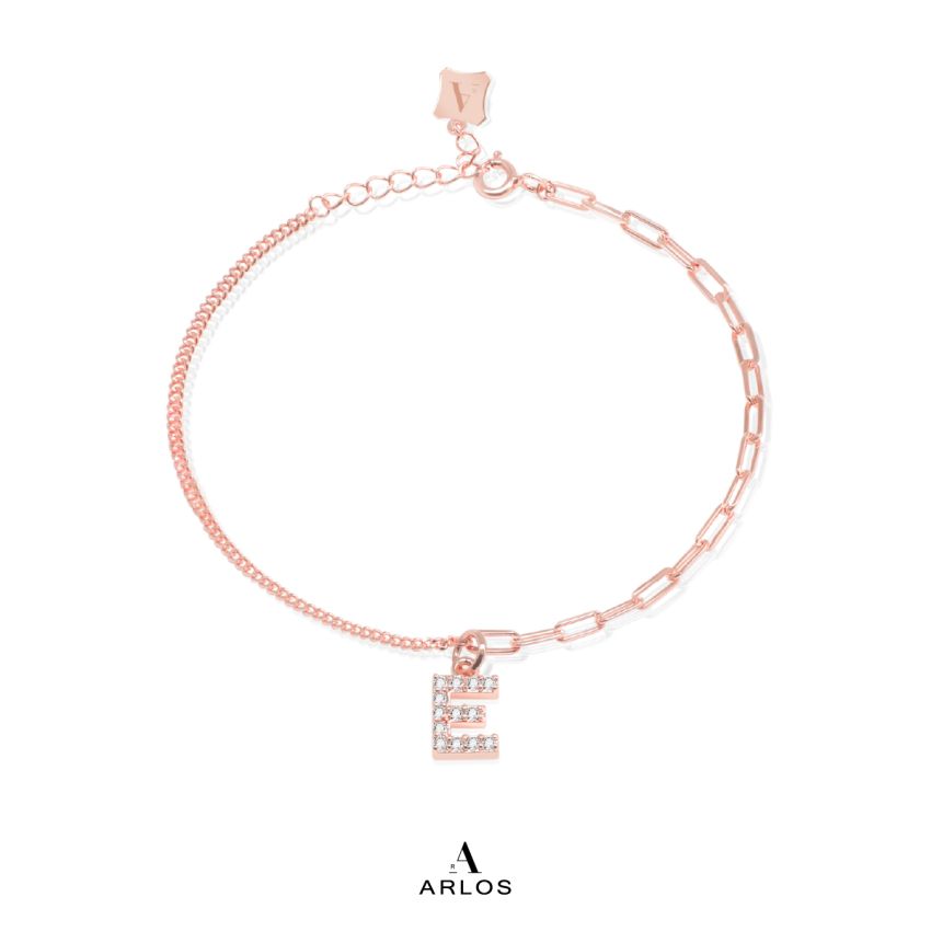 Trésor 字母 [ E ] 手鏈 (玫瑰金)