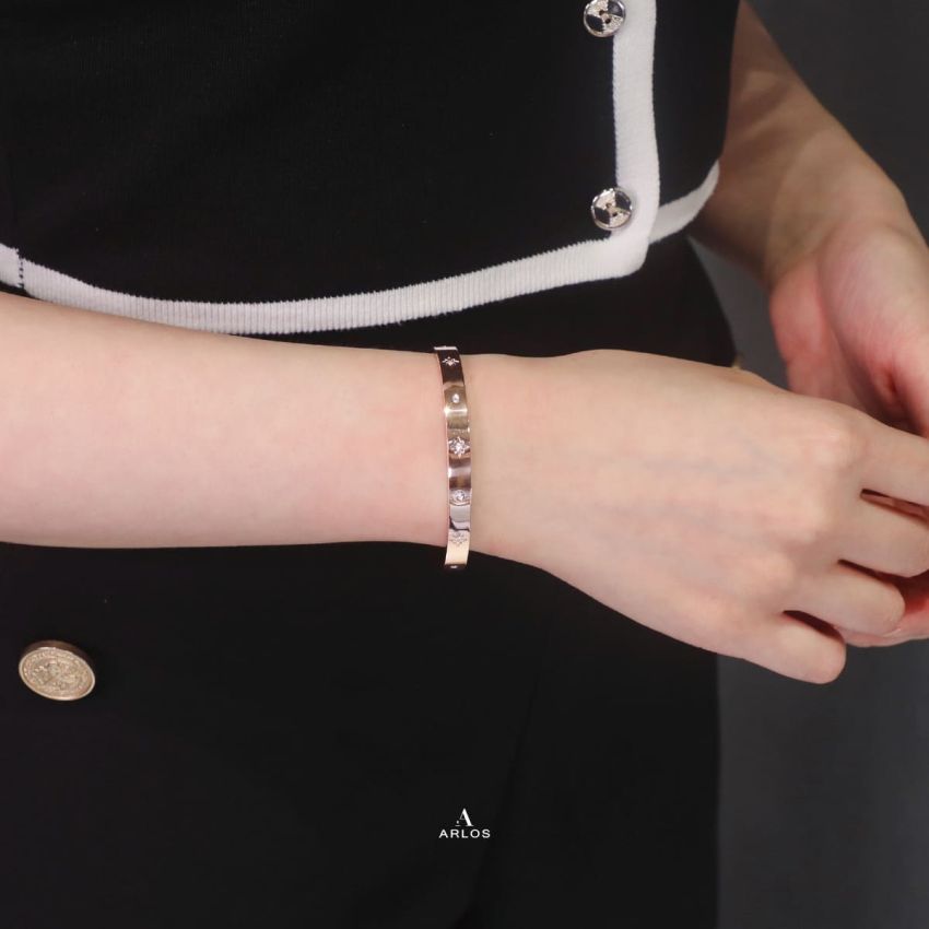 Eternel 閃爍星星開口手鐲 (玫瑰金)