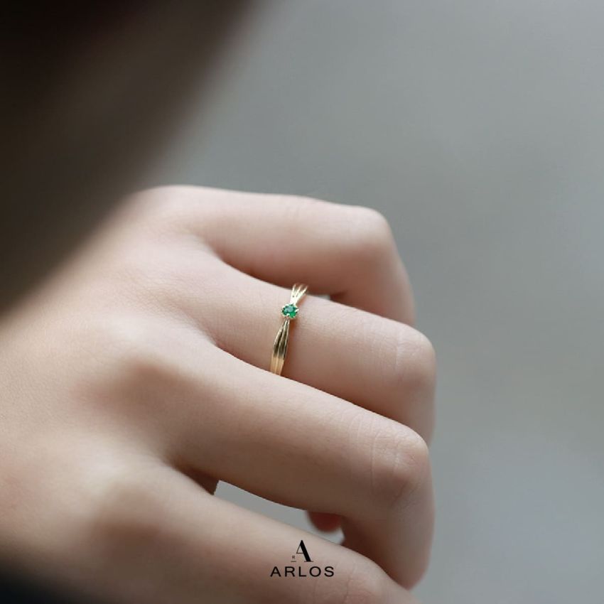 祖母綠寶石9K金戒指