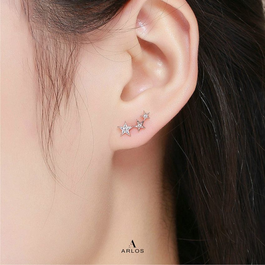 Aloha 閃爍三星耳環