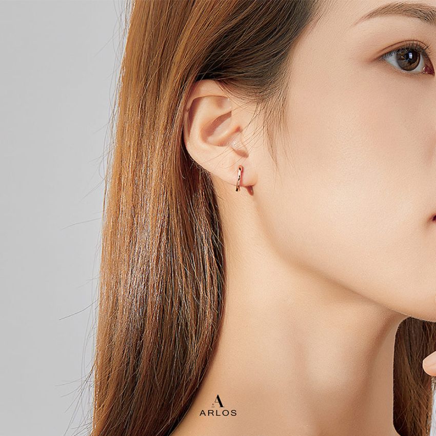 Aloha 玫瑰金圈耳環