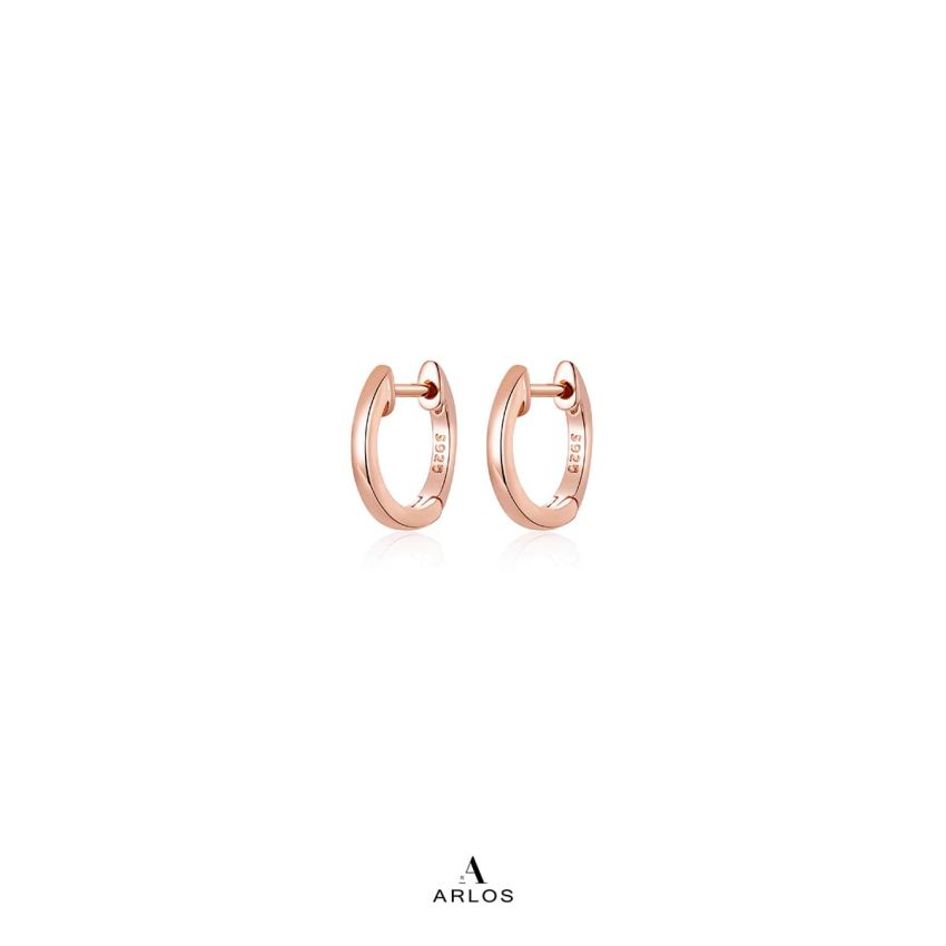 Aloha 玫瑰金圈耳環