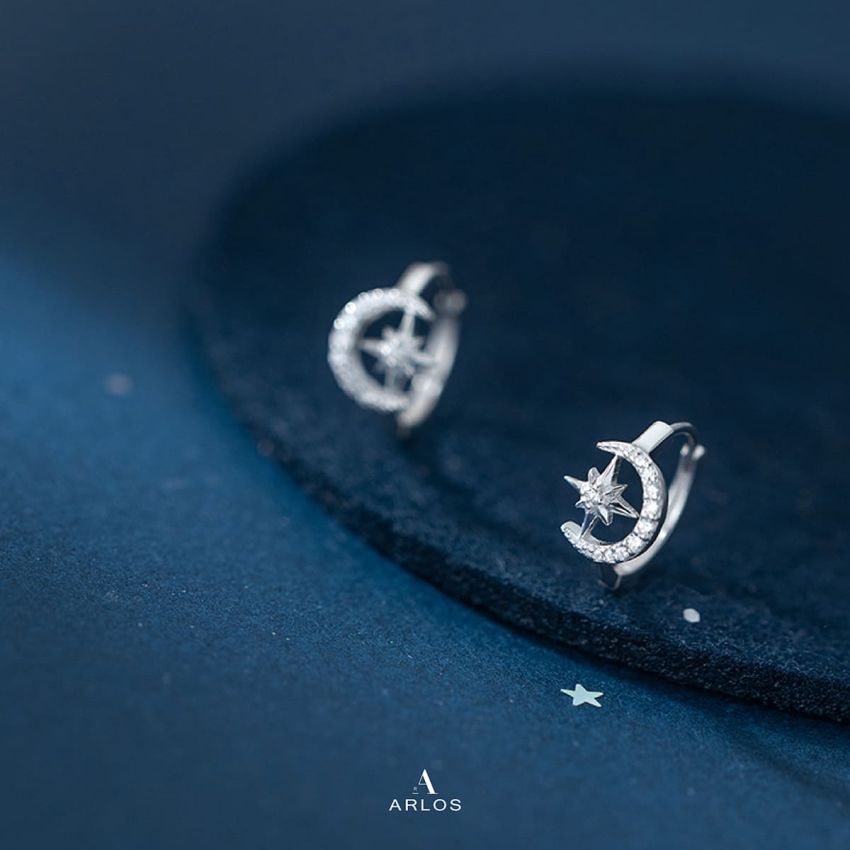 Aloha 純銀星月耳環