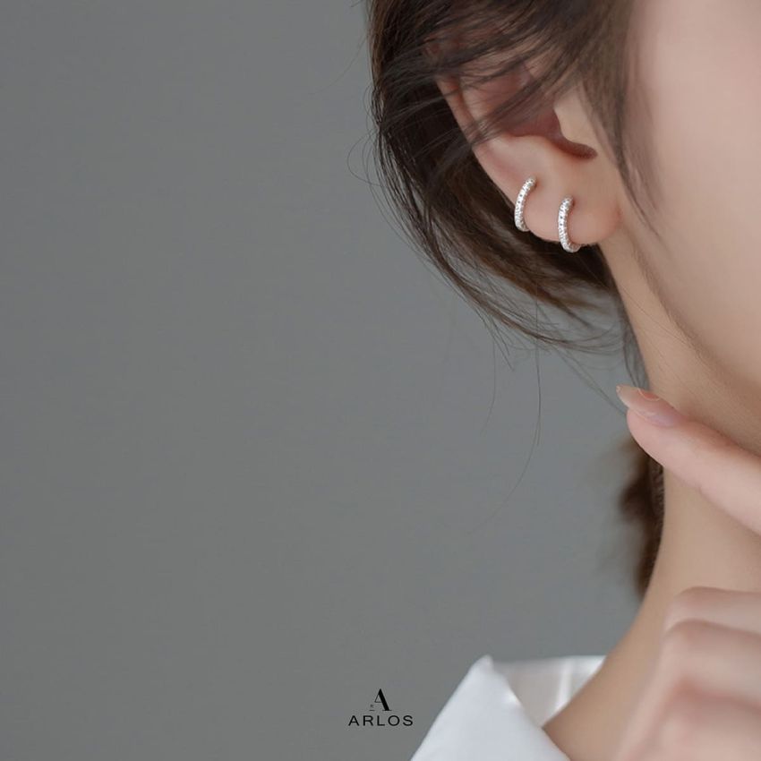 Aloha 閃爍純銀圈耳環