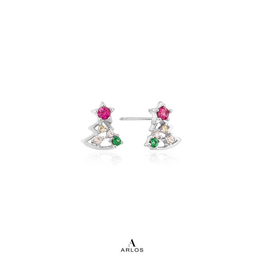 Aloha 聖誕樹耳環 (白金色)
