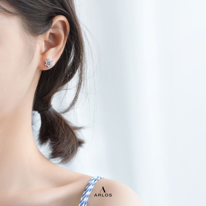 Aloha 閃亮雪花耳環