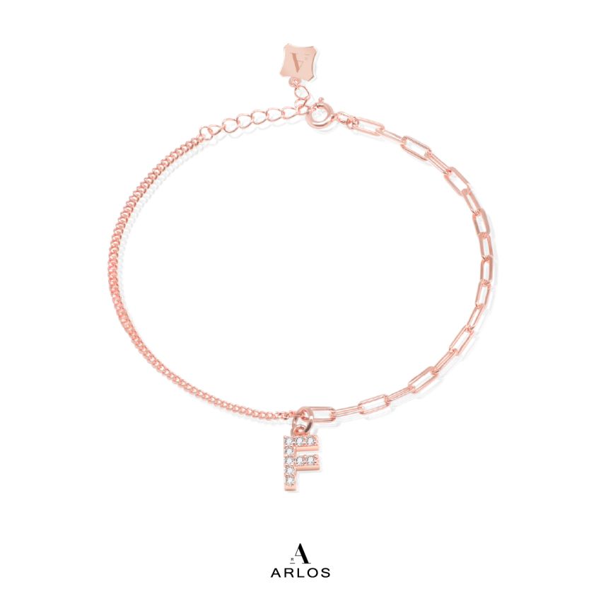 Trésor 字母 [ F ] 手鏈 (玫瑰金)