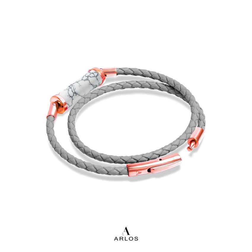 白松石CC皮繩 (雙圈)