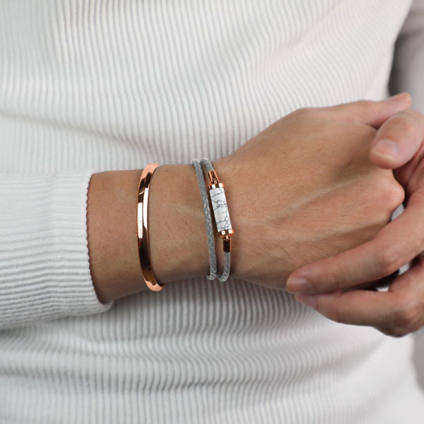 白松石CC皮繩 (雙圈)