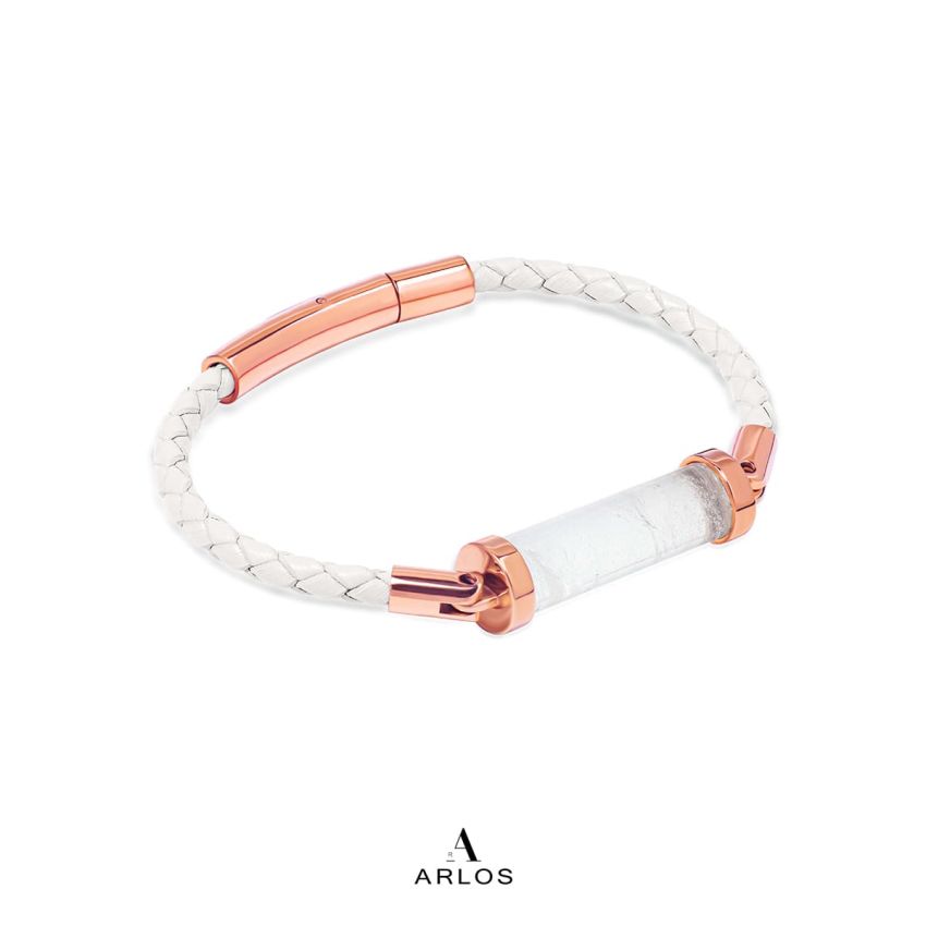 白水晶CC皮繩 (單圈)