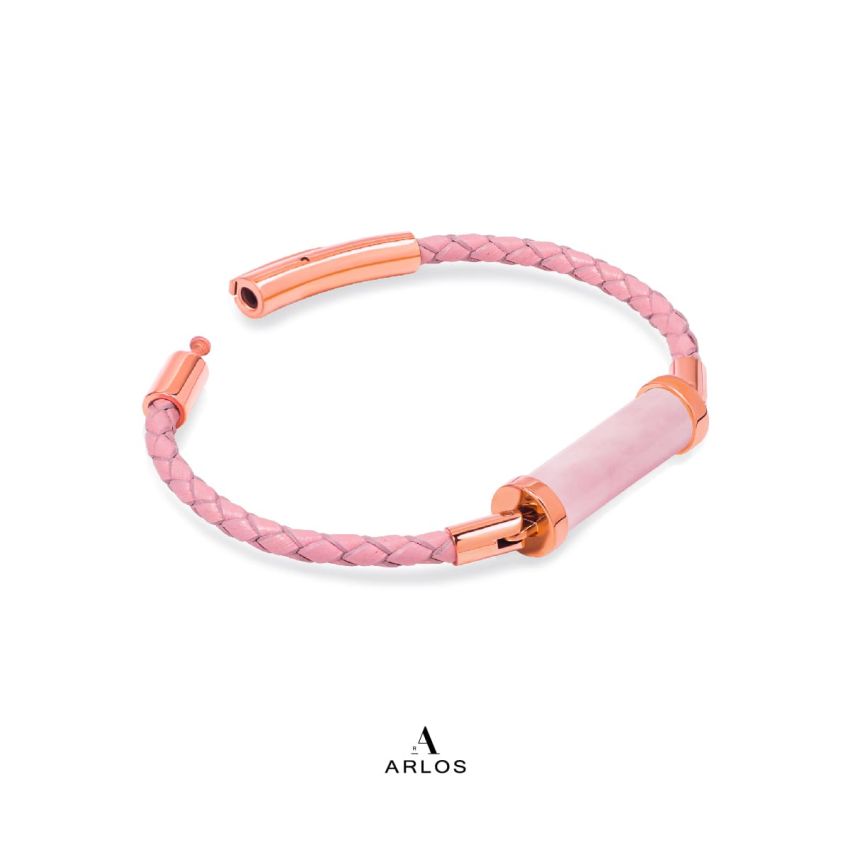 粉晶CC皮繩 (單圈)