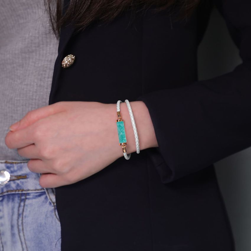 亞馬遜石CC皮繩 (雙圈)