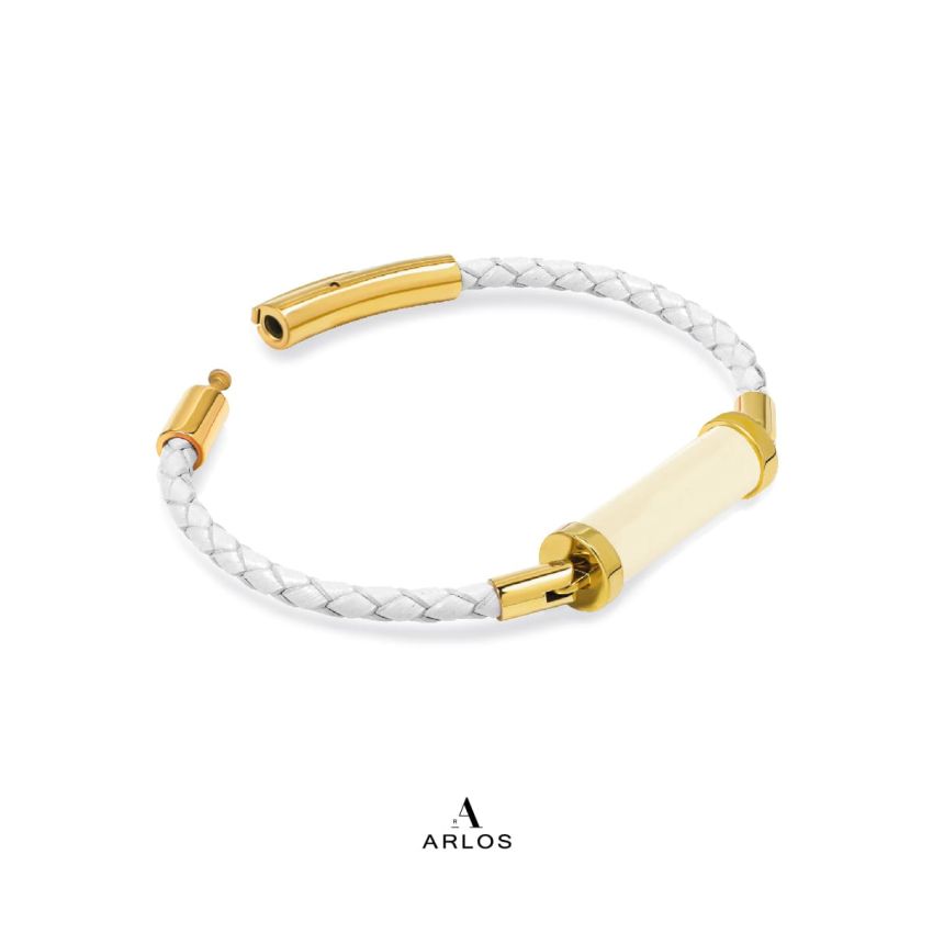 黃電水晶CC皮繩 (單圈)