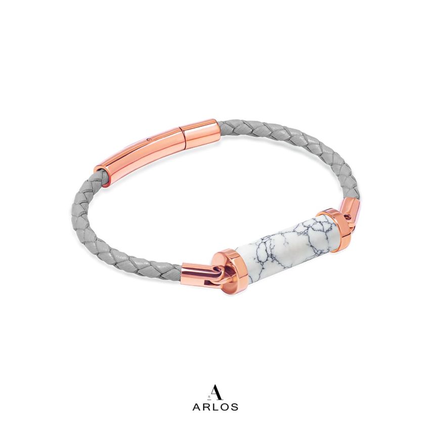 白松石CC皮繩 (單圈)