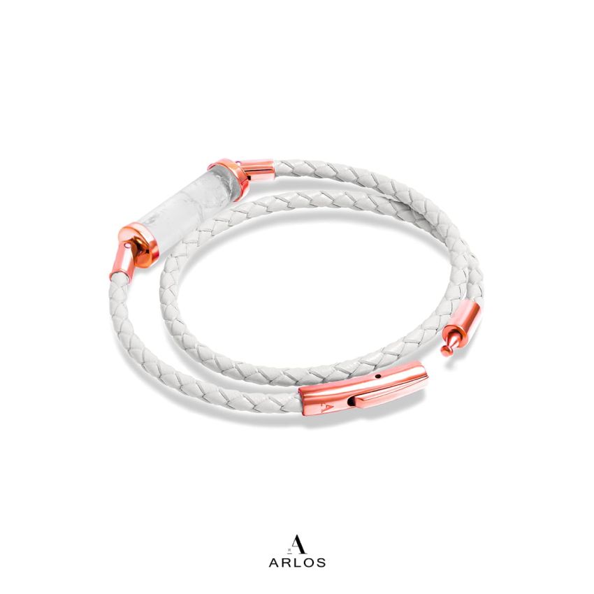 白水晶CC皮繩 (雙圈)