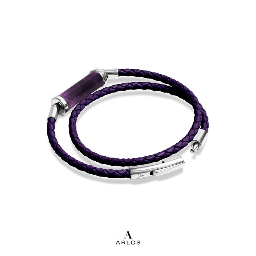 紫水晶CC皮繩 (雙圈)