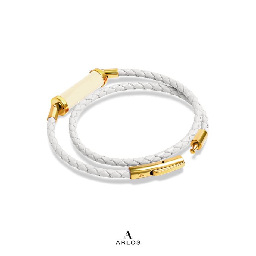 黃電水晶CC皮繩 (雙圈)