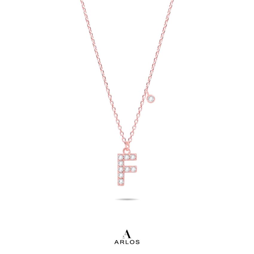 Trésor 字母 [ F ] 頸鏈 (玫瑰金)