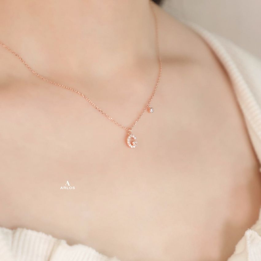 Trésor 字母 [ G ] 頸鏈 (玫瑰金)