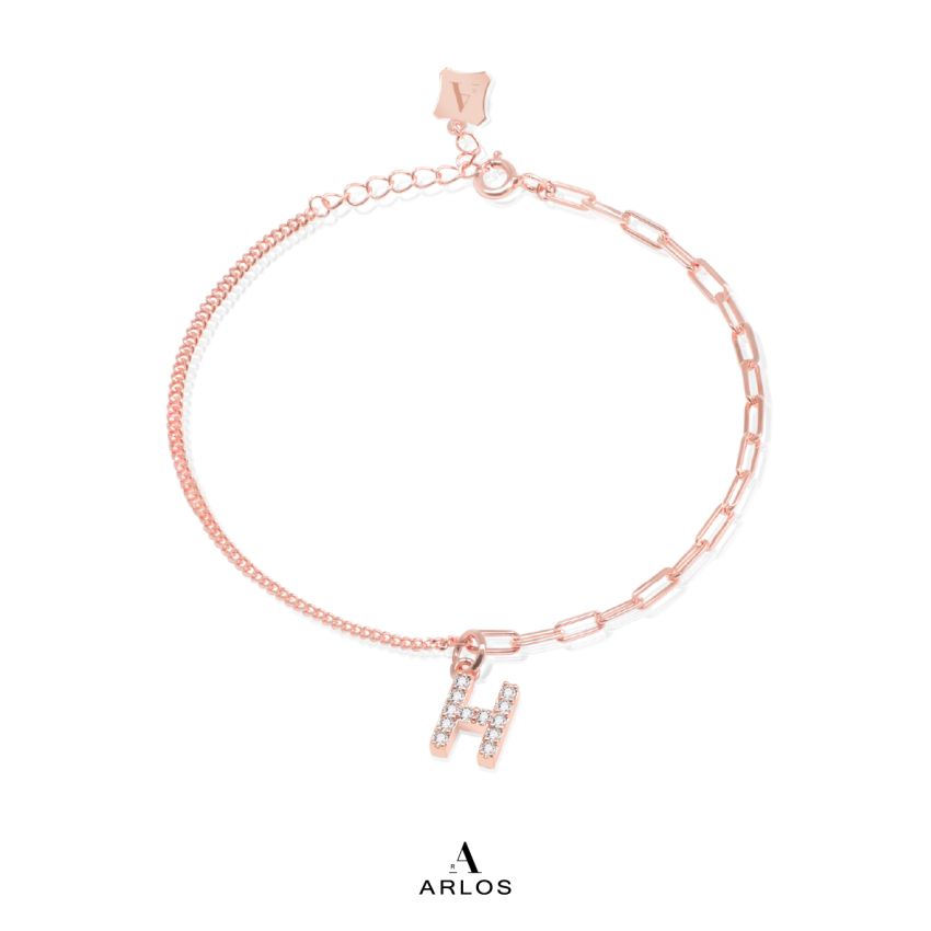 Trésor 字母 [ H ] 手鏈 (玫瑰金)
