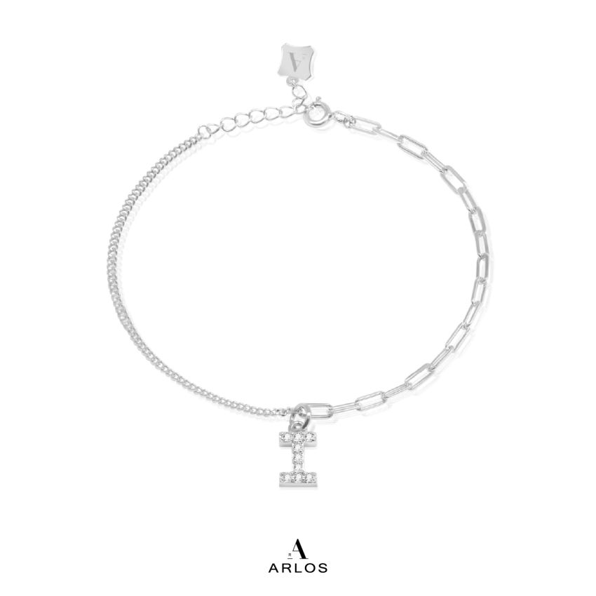 Trésor 字母 [ I ] 手鏈 (白金色)