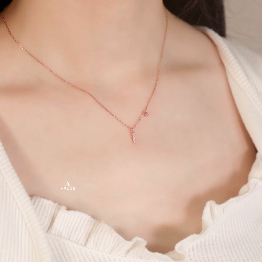 Trésor 字母 [ I ] 頸鏈 (玫瑰金)