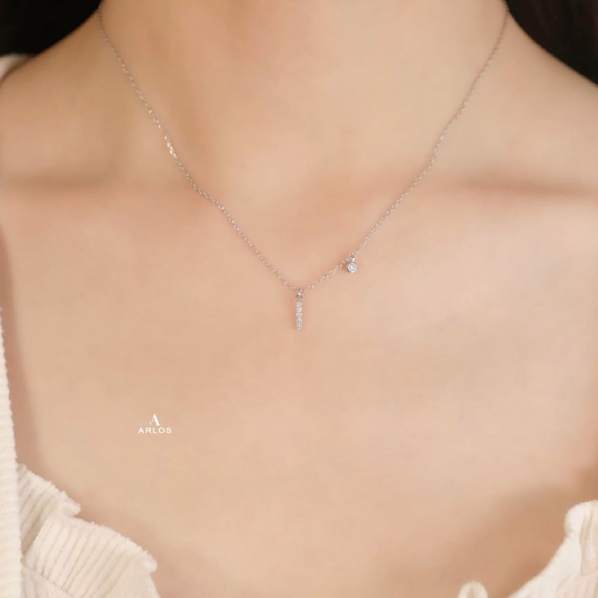 Trésor 字母 [ I ] 頸鏈 (白金色)