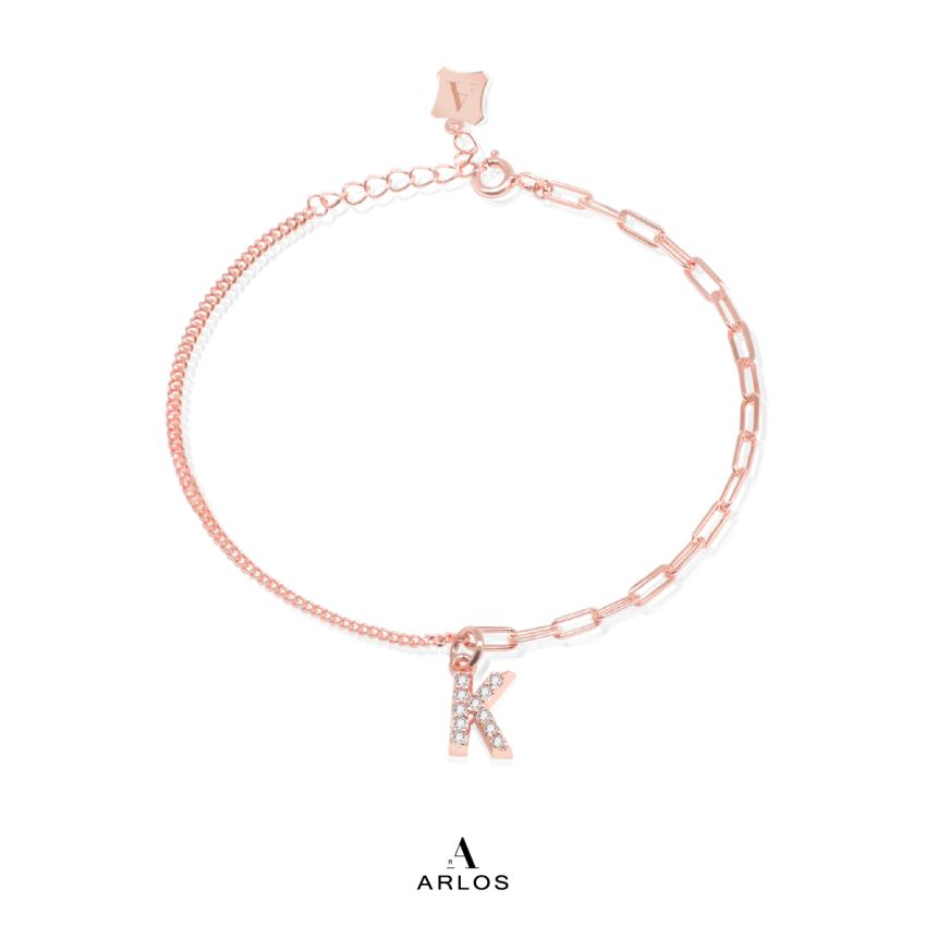 Trésor 字母 [ K ] 手鏈 (玫瑰金)
