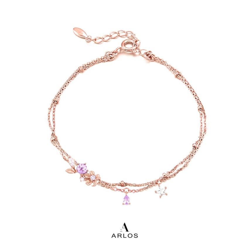 L'amour 優雅紫色小花手鏈