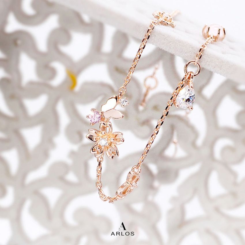 L'amour 櫻花蝴蝶手鏈