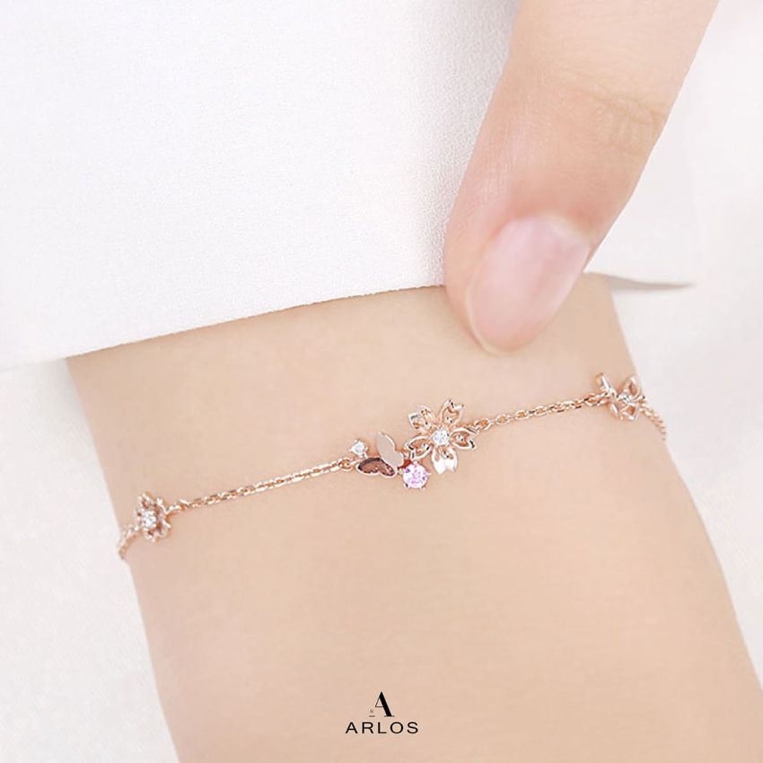 L'amour 櫻花蝴蝶手鏈