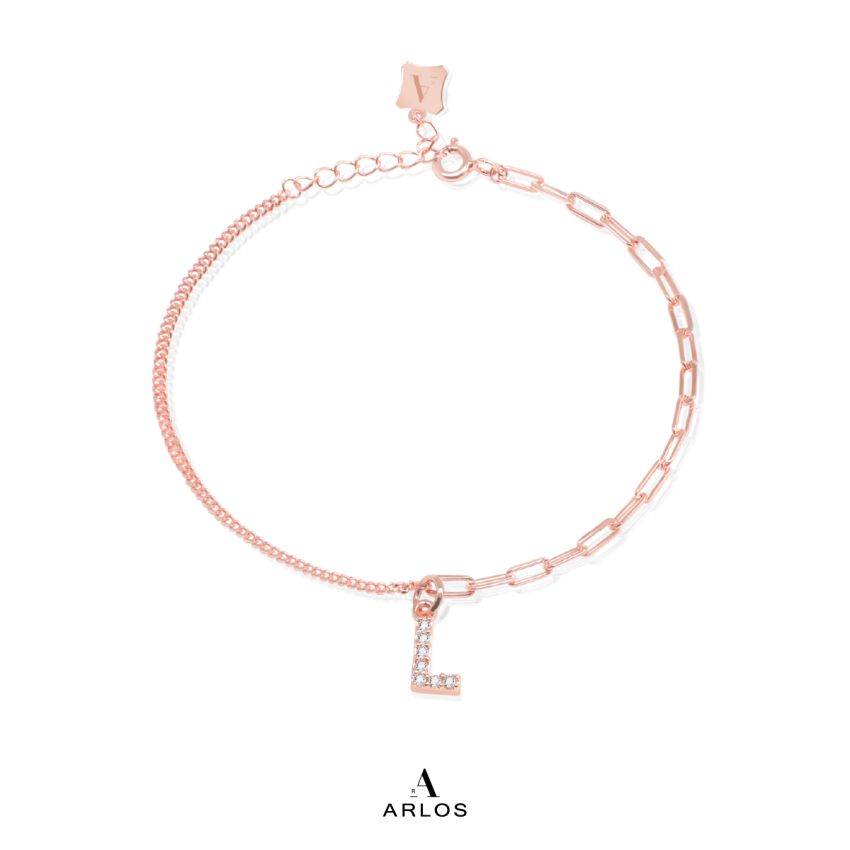 Trésor 字母 [ L ] 手鏈 (玫瑰金)