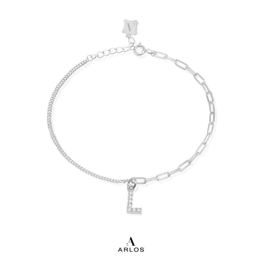 Trésor 字母 [ L ] 手鏈 (白金色)