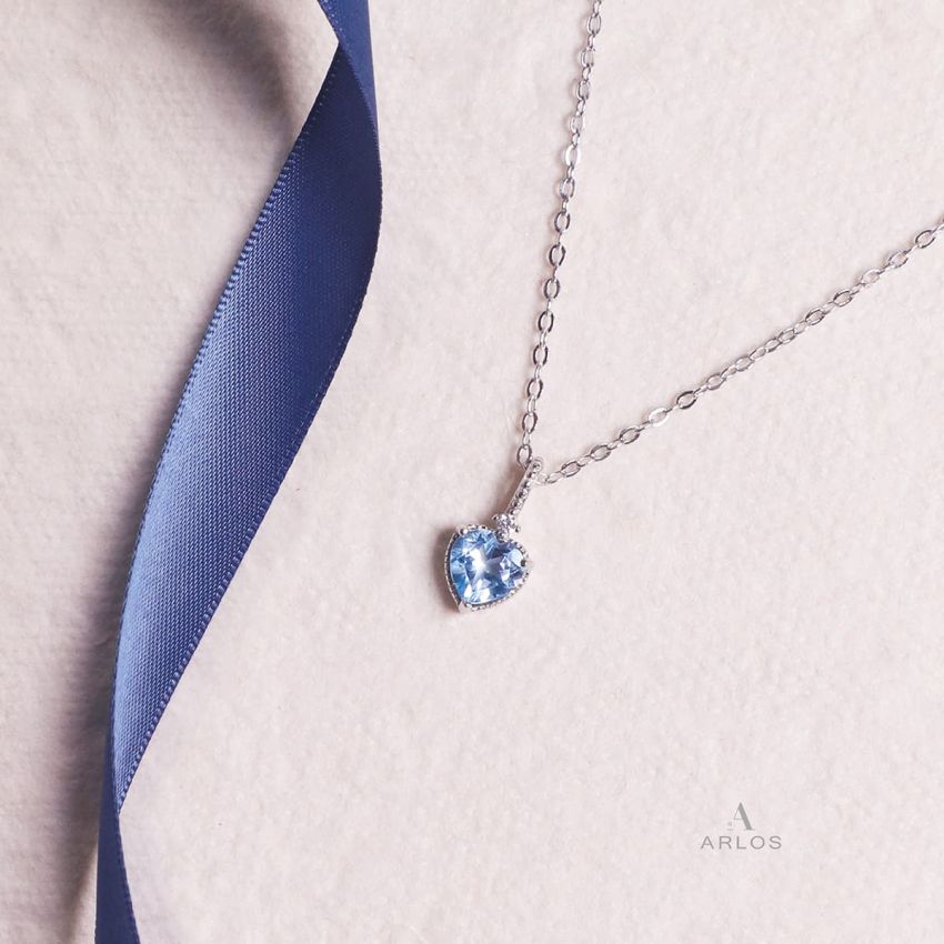 La Joie 托帕石心型頸鏈 (玫瑰金)