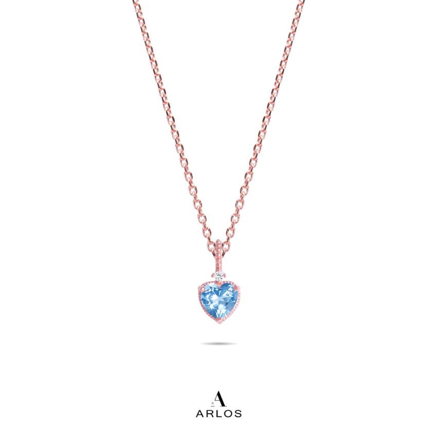 La Joie 托帕石心型頸鏈 (玫瑰金)