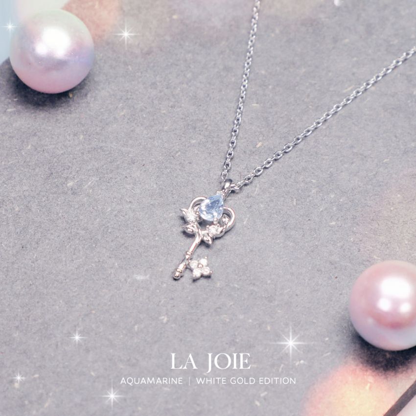 La Joie 海藍寶心之鑰匙頸鏈