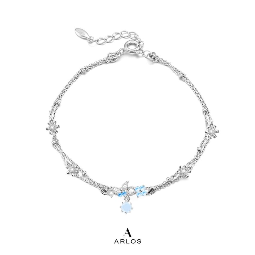 L'amour 蝴蝶花園手鏈 (白金色)