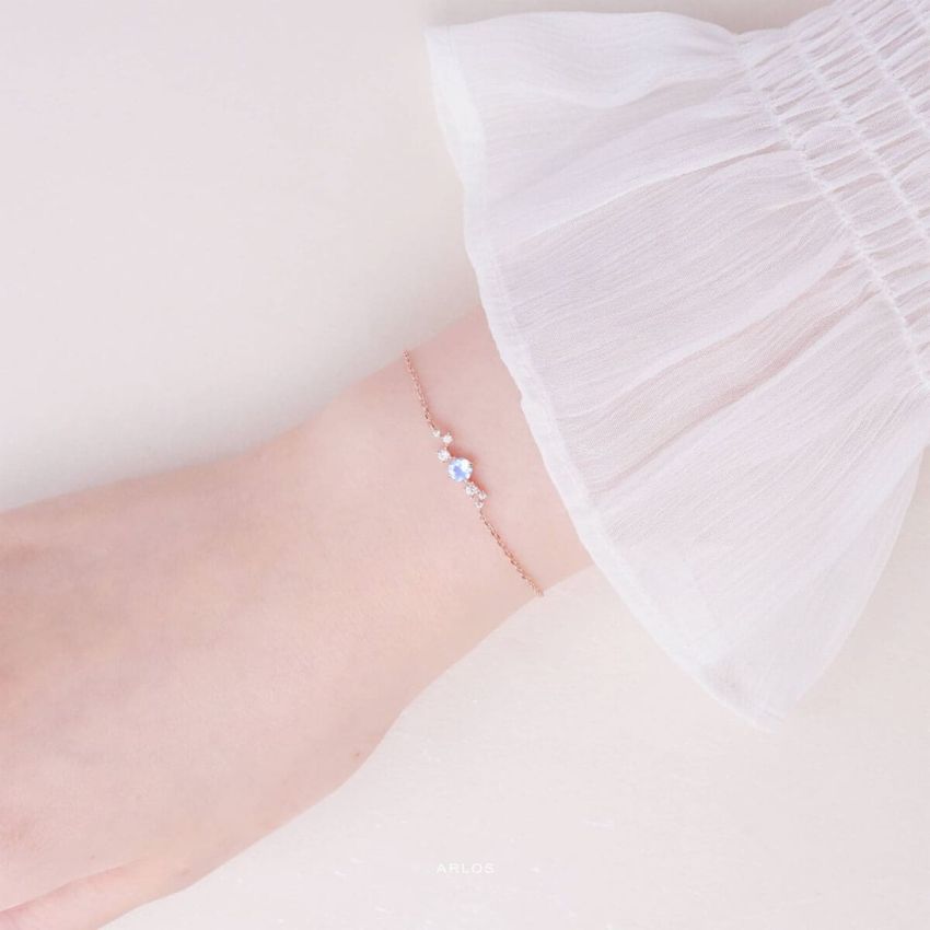 L'amour 繁星藍月亮石手鏈 (玫瑰金)