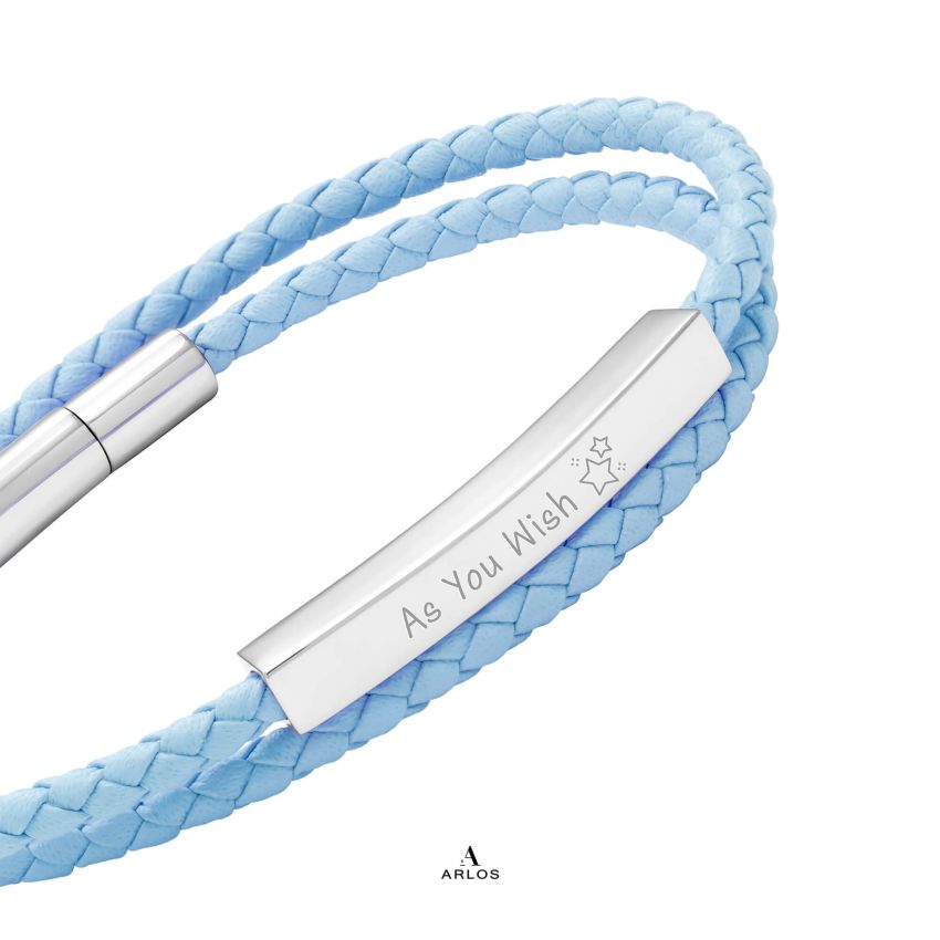 Le Tien 雙層皮革手環 (天藍色)